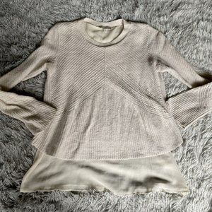 Lucky Brand Wool Cashmere Sweater Womens Large Ivory Lined Tunic